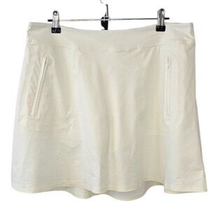 G/FORE Womens Effortless Skirt Skort, White, Lined, Golf, Athletic, Size L